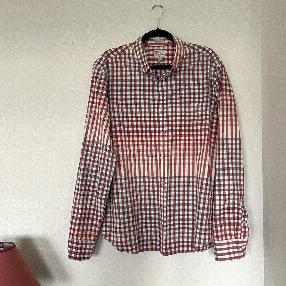 J. Crew Slim Fit Checked Gingham Button Down Shirt